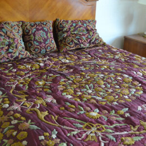 Crewel Bedding Art Nouveau Light Vermilion Silk Organza