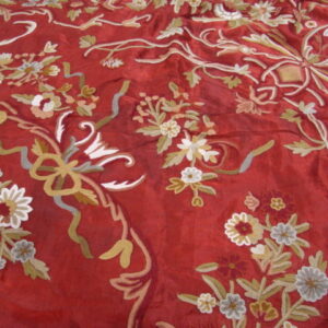 Crewel Bedding Art Nouveau Rust Silk Organza
