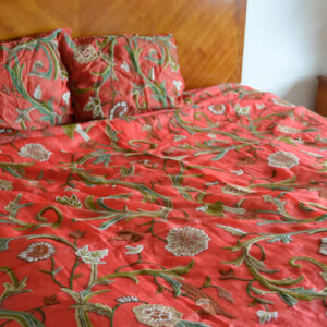 Crewel Bedding Curve East Orange Silk Organza