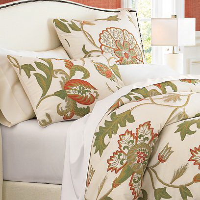 Crewel Bedding Giverny Sweet Pine Duvet Cover Cotton Duck