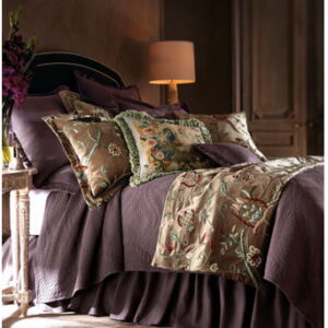 Crewel Bedding Lotus Modern Brown Cotton Viscose Velvet Duvet Cover