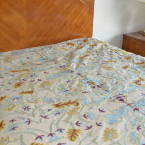 Crewel Bedding Medallion Dark Tan Cotton Duck Duvet Cover