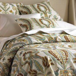 Crewel Bedding Renaissance Villa Multi Cotton Duck Duvet Cover