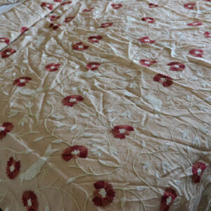 Crewel Bedding Snow Bird Raw Silk Organza Duvet Cover