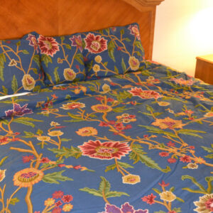 Crewel Bedding Shalimar Royal Blue Cotton Duvet Cover