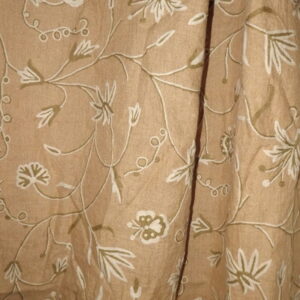 Crewel Drape Butterfly White on Natural Brown Jute