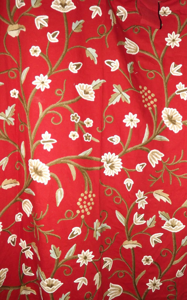 Crewel Drape Grapes Dreams Exotic Red Cotton
