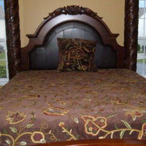 Crewel Bedding Lotus Dark Chocolate Cotton Velvet Duvet Cover