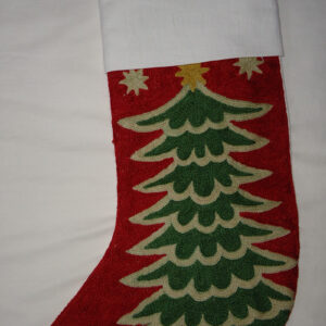 Crewel Embroidered Stocking Christmas Tree Multi Cotton Duck