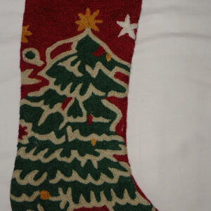 Crewel Embroidered Stocking Christmas Tree Christmas Colors