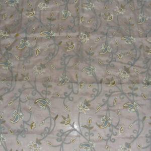 Crewel Fabric Almond Classic White Silk Organza