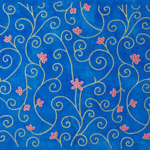 Crewel Fabric Bumsin Royal Blue Cotton Velvet