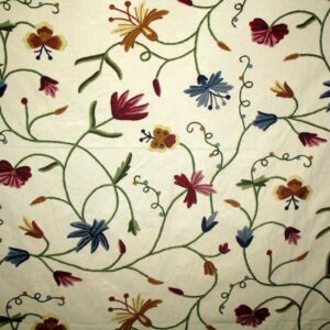 Crewel Fabric Butterfly Sweet Pine Cotton
