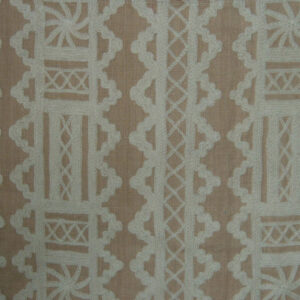 Crewel Fabric Chariot Light Brown Linen