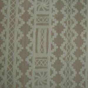 Crewel Fabric Chariot White on Pebble Linen