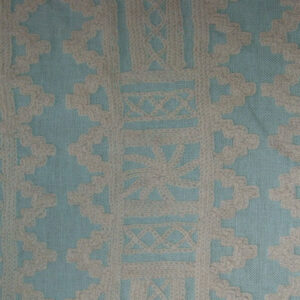 Crewel Fabric Chariot White on Sky Linen
