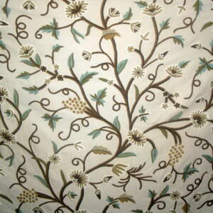 Crewel Fabric Grapes Natural Shock Cotton Duck