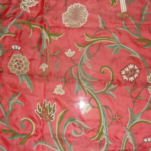 Crewel Fabric Curve Queen Pink Silk Organza