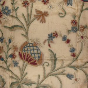 Crewel Fabric Duchasim Multi Color on Raw Silk Organza