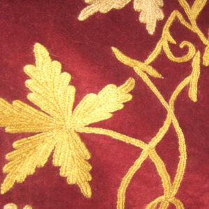 Crewel Fabric English Ivy Merlot Cotton Velvet