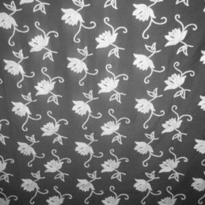 Crewel Fabric Flower Black Grapes Cotton