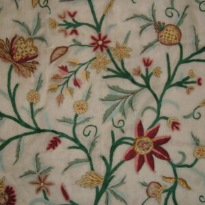 Crewel Fabric Flower Classic White Silk Organza