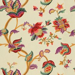 Crewel Fabric Garland Multi Cotton Duck