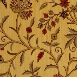 Crewel Fabric Galahad Golden Olive Cotton Duck