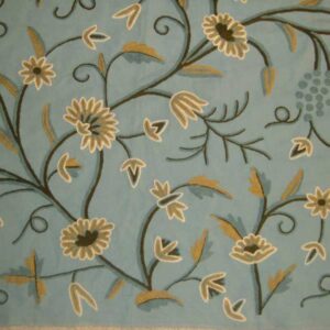 Crewel Fabric Grapes Blissful Blue Cotton