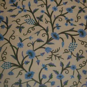 Crewel Fabric Grapes Canada Green Cotton