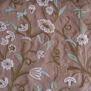 Crewel Fabric Grapes Cocoa Brown Cotton Duck