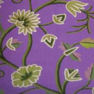 Crewel Fabric Grapes Purple Cotton Duck