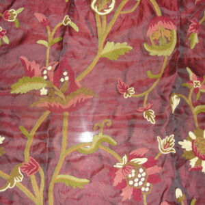 Crewel Fabric Gulmarg Vermilion Silk Organza