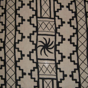 Crewel Fabric Juggernaut Black on Pebble Linen
