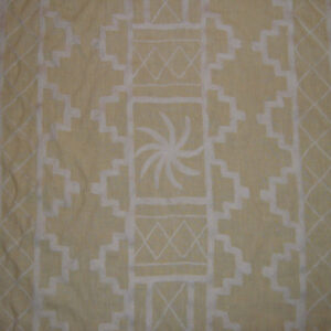 Crewel Fabric Juggernaut White on Mint Linen