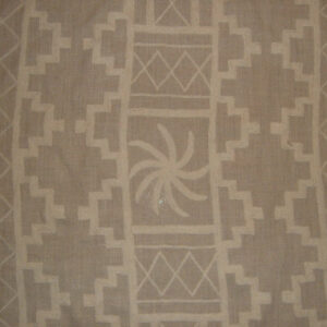 Crewel Fabric Juggernaut White on Pebble Linen