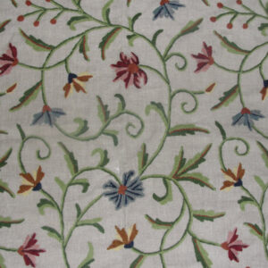Crewel Fabric Kangal Multicolor on Jasmine Linen