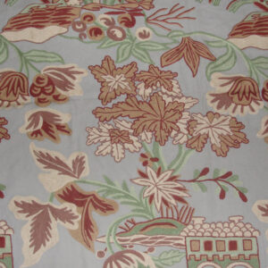 Crewel Fabric Kosher Garden Sage Grey Cotton Duck