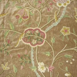 Crewel Fabric Lotus Sparrow Cotton Velvet