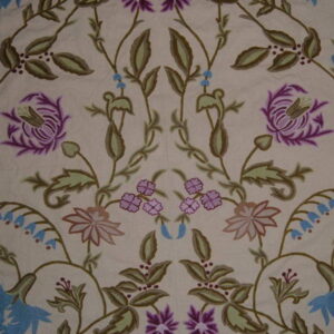 Crewel Fabric Mums Sweetpine Cotton Duck