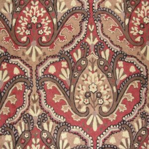 Crewel Fabric Paisley Tapestry Terracota Cotton