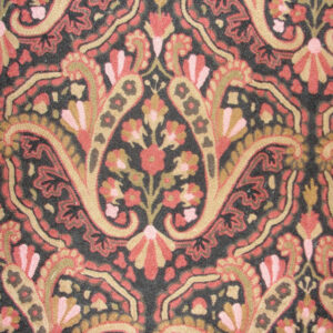 Crewel Fabric Paisley Tapestry Brights and Blacks Cotton