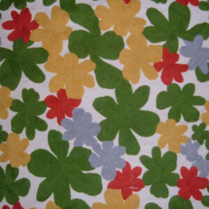 Crewel Fabric Poppy Flowers Off White Cotton Dasoot