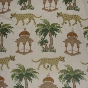 Crewel Fabric Rustic Temple Sweetpine Cotton Duck