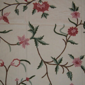 Crewel Fabric Sea Flower Cream Cotton