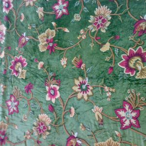 Crewel Fabric Shahi Bagh Hunter Green Cotton Viscose Velvet
