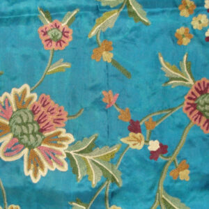 Crewel Fabric Shalimar Robin Egg Blue Silk Organza