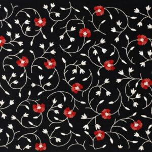 Crewel Fabric Snowbird Black Nocturn Cotton Velvet