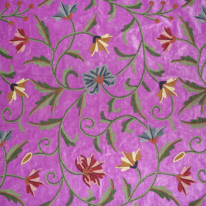 Crewel Fabric Susan Energy Purple Cotton Velvet