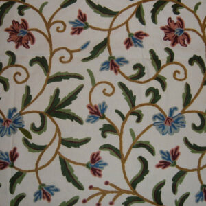 Crewel Fabric Susan Off White Cotton Dasoot